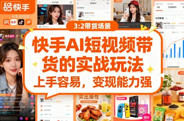 快手ai短视频带货的实战玩法,上手容易,变现能力强-数智网创