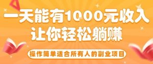 操作简单适合所有人的副业项目，一天能有10张收入，让你轻松“躺賺”【揭秘】-数智网创