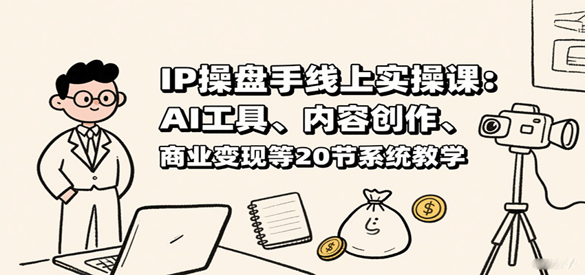IP操盘手线上实操课：AI工具、内容创作、商业变现等20节系统教学-数智网创