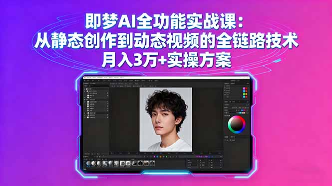 即梦AI全功能实战课:从静态创作到动态视频的全链路技术 月入3万+实操方案-数智网创