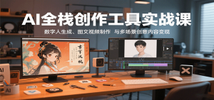AI全栈创作工具实战课:数字人生成、图文视频制作与多场景创意内容变现-数智网创