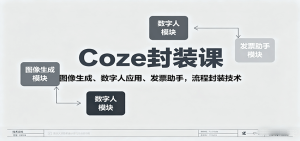 Coze封装课，图像生成、数字人应用、发票助手，流程封装技术-数智网创