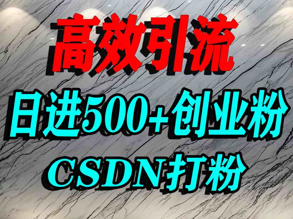 怎么打创业粉？CSDN又一个你不知道的打粉引流神秘平台，单人日引500+精准流量-数智网创