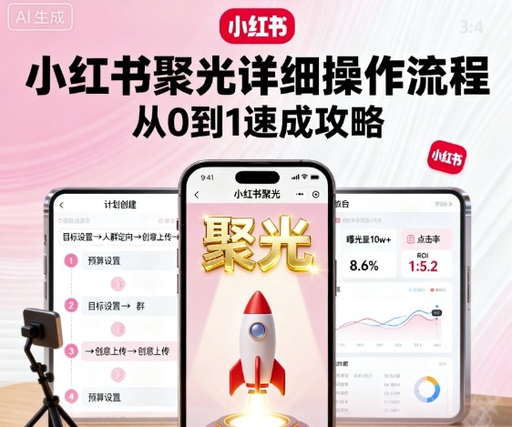 小红书聚光详细操作流程，小红书聚光从0到1速成攻略-数智网创