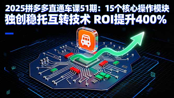 2025拼多多直通车课51期:15个核心操作模块 独创稳托互转技术 ROI提升400%-数智网创