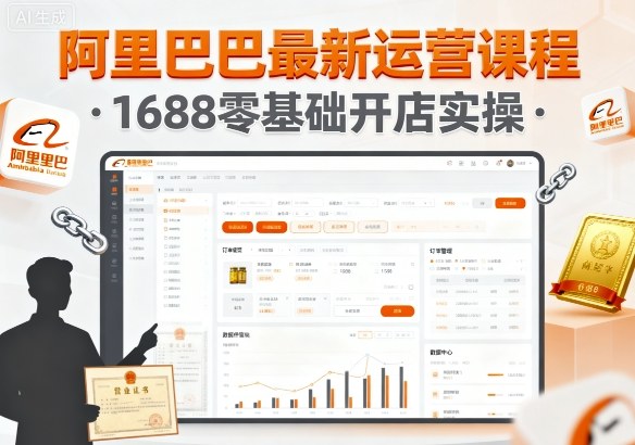 阿里巴巴最新运营课程，1688零基础开店实操-数智网创