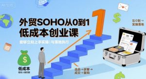 外贸SOHO从0到1低成本创业课，能够立刻上手实操与落地执行-数智网创