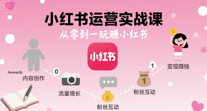 小红书运营实战课，从零到一玩賺小红书-数智网创