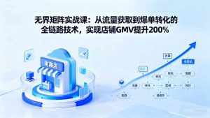 无界矩阵实战课：从流量获取到爆单转化的全链路技术，实现店铺GMV提升200%-数智网创