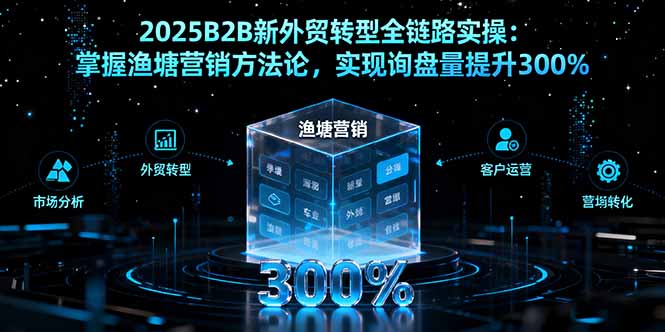 2025B2B新外贸转型全链路实操：掌握渔塘营销方法论，实现询盘量提升300%-数智网创