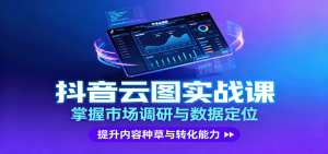 抖音云图实战,掌握市场调研与数据定位,提升内容种草与转化能力-数智网创