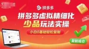 拼多多虚拟精细化少品玩法实操，小白0基础轻松复制-数智网创