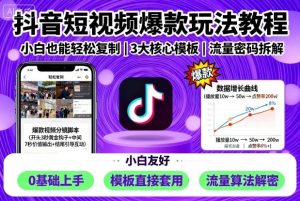 抖音短视频爆款玩法教程,小白也能轻松复制-数智网创