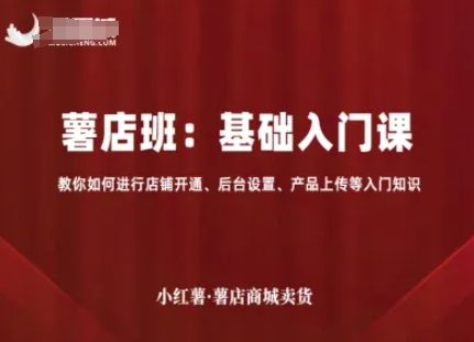 小红薯薯店商城卖货,基础入门课,教你如何进行店铺开通、后台设置、产品上传等入门知识-数智网创