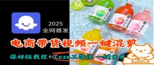 2025全网首发，电商带货视频一键混剪保姆级教程+Coze工作流一键生成-数智网创