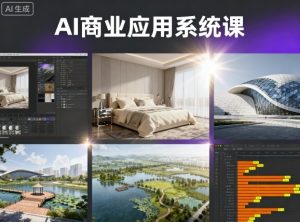 AI商业应用系统课,室内-软装-建筑-景观,智能设计+效果图+动画画实战-数智网创