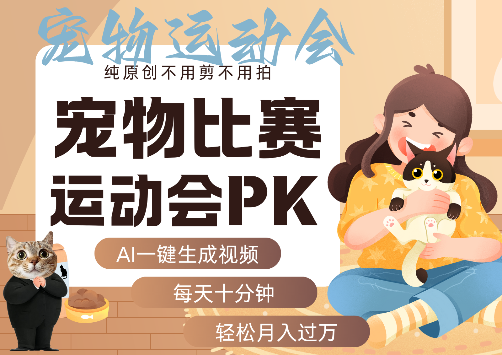 AI萌宠运动员跳水 射击 篮球 足球比赛 每天十分钟 附详细提示词文案库 代替做…-数智网创