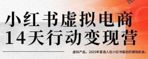 小红书虚拟电商14天变现训练营，虚拟产品，2025年普通人在小红书最后的搞钱机会(更新)-数智网创