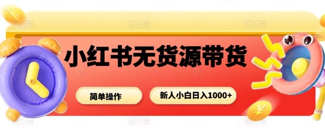 小红书无货源带货项目，简单无脑，新人小白日入多张-数智网创