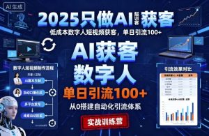 2025只做AI获客，AI超级获客实训营，低成本数字人短视频获客，单日引流100+-数智网创