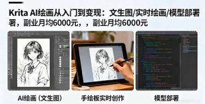 Krita AI绘画从入门到变现：文生图/实时绘画/模型部署，副业月均6000元-数智网创