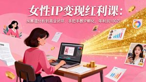 女性IP变现红利课:从赛道分析到商业闭环,手把手教IP孵化,年利润100万-数智网创