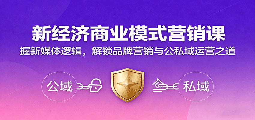 新经济商业模式营销课，握新媒体逻辑，解锁品牌营销与公私域运营之道-数智网创