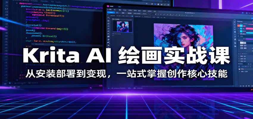 Krita AI 绘画实战课：从安装部署到变现，一站式掌握创作核心技能-数智网创