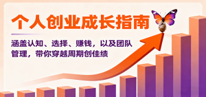 个人创业成长指南:涵盖认知、选择、赚钱,以及团队管理,带你穿越周期创佳绩-数智网创