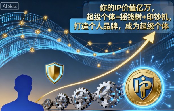 你的IP价值亿万,超级个体=摇钱树+印钞机,打造个人品牌,成为超级个体-数智网创