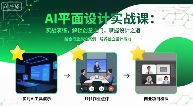 AI平面设计实战课，实战演练，解锁创意之门，掌握设计之道-数智网创