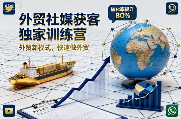 外贸社媒获客独家训练营，外贸新模式，快速做外贸-数智网创