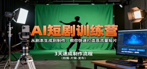 AI短剧训练营，从剧本生成到制作，教你快速打造高流量短片-数智网创