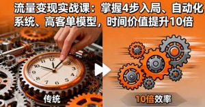 流量变现实战课:掌握4步入局、自动化系统、高客单模型,时间价值提升10倍-数智网创