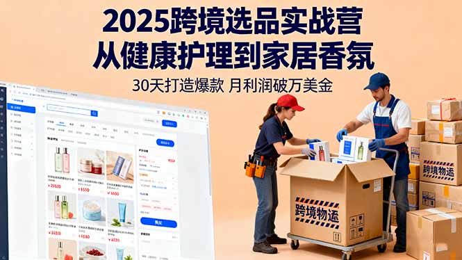 2025跨境选品实战营：从健康护理到家居香氛，30天打造爆款,月利润破万美金-数智网创