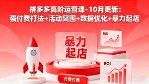 拼多多高阶运营课-10月更新：强付费打法+活动突围+数据优化+暴力起店-数智网创