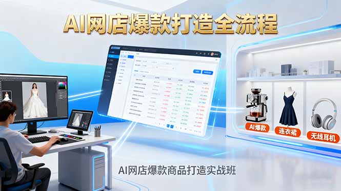 AI网店爆款商品打造实战班:AI技术实现商品图智能处理,快速搭建AI网店-数智网创
