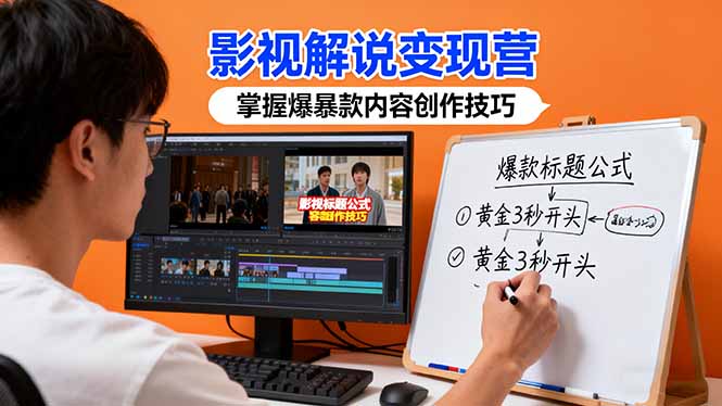 影视解说变现营：通过30+实战案例爆款内容创作技巧，掌握影视解说盈利密码-数智网创