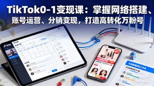 TikTok0-1变现课:掌握网络搭建、账号运营、分销变现,打造高转化万粉号-数智网创