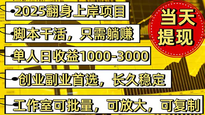 稳定八年美金掘金2.0脚本干活,只需躺赚。单人日收益1000-3000可批量、…-数智网创
