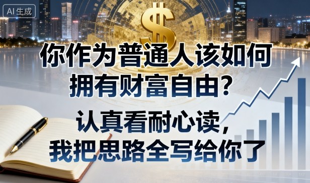 付费文章:你作为普通人该如何拥有财富自由?认真看耐心读,我把思路全写给你了-数智网创