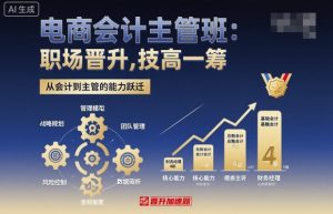 电商会计主管班,职场晋升,技高一筹-数智网创