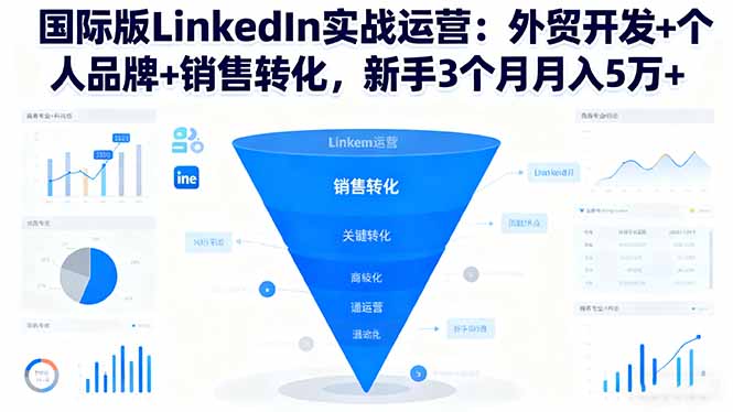 国际版LinkedIn实战运营：外贸开发+个人品牌+销售转化，新手3个月月入5万+-数智网创