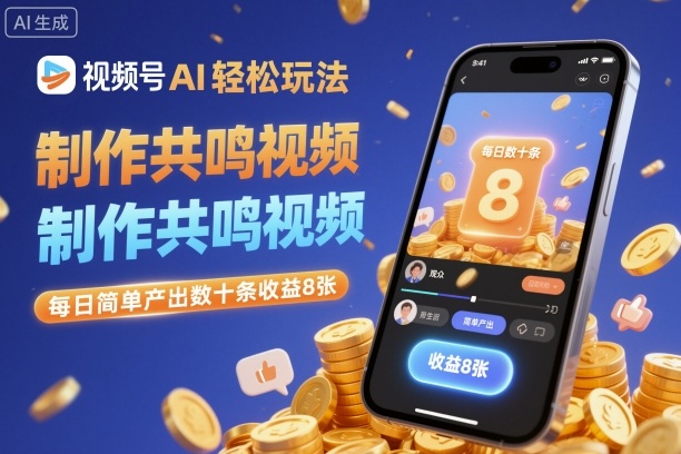 视频号AI轻松玩法，制作共鸣视频，每日简单产出数十条收益8张-数智网创