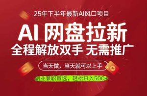AI网盘推广，完全解放双手，轻松日入500+，真正实现睡后收入-数智网创