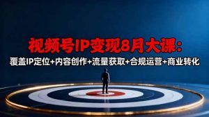 视频号IP变现8月大课，覆盖IP定位+内容创作+流量获取+合规运营+商业转化-数智网创