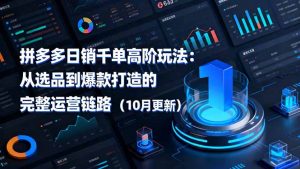 拼多多日销千单高阶玩法：从选品到爆款打造的完整运营链路(10月更新-数智网创