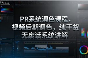 PR系统调色课程，视频后期调色，纯干货无废话系统讲解-数智网创