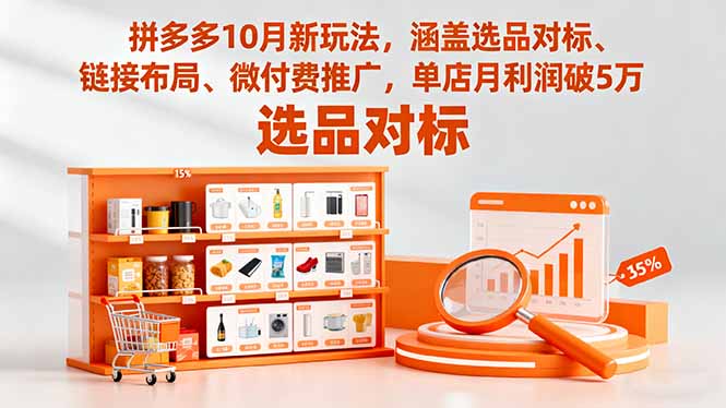 拼多多10月新玩法，涵盖选品对标、链接布局、微付费推广，单店月利润破5万-数智网创