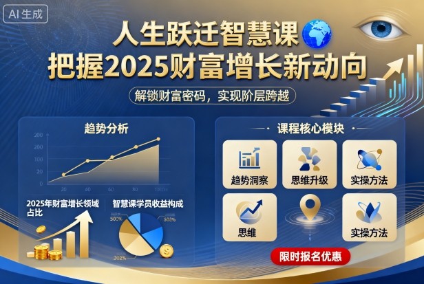 人生跃迁智慧课，把据2025财富增长新动向-数智网创